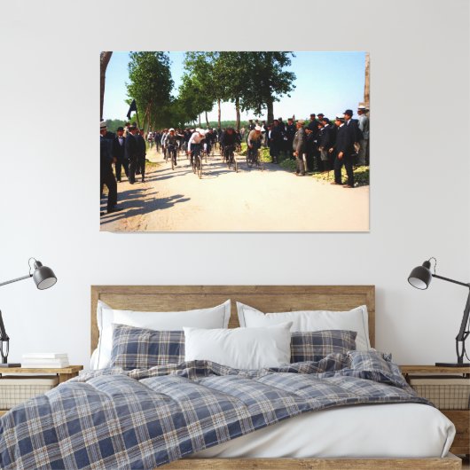 Begin van de eerste Tour de France in 1903 Canvas Afdruk (Insitu (Slaapkamer))