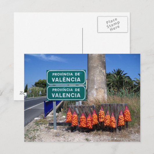 Begin van de regio Valencia. Briefkaart (Voorkant / Achterkant)