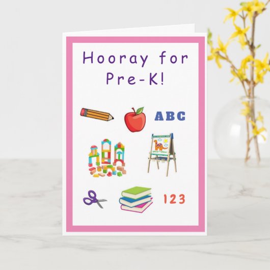 Begin van Pre-K-kaart Kaart (Gele Bloem)