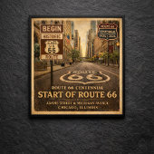 Begin van Route 66 Chicago Illinois Centennial Poster