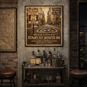Begin van Route 66 Chicago Illinois Centennial Poster
