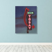 Begin vandaag 2009 canvas afdruk (Insitu (Houten vloer))