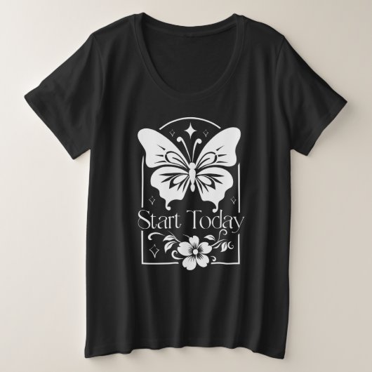 Begin vandaag Inspiring Butterfly T-shirt (Design voorkant)