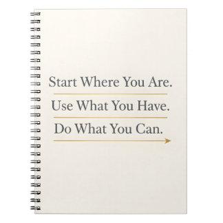 Begin Waar Je Bent – Inspirerend Citaat Journaal Notitieboek