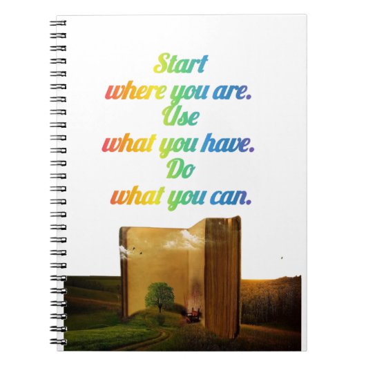 Begin waar je bent | Notitieboek voor motivatie pr (Voorkant)