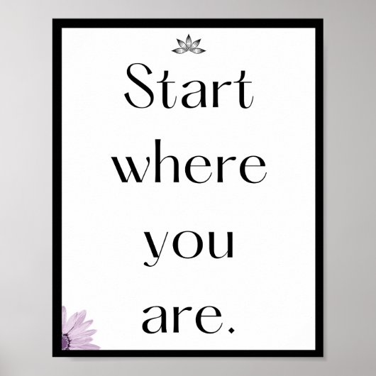 Begin waar je bent, Quote Poster (Voorkant)