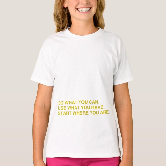 Begin Waar Je Bent T-shirt (Voorkant)