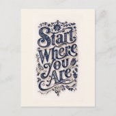 Begin waar je decoratieve typografie bent briefkaart (Voorkant)