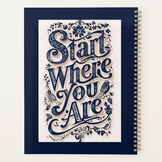 Begin waar je decoratieve typografie bent planner (Achterkant)
