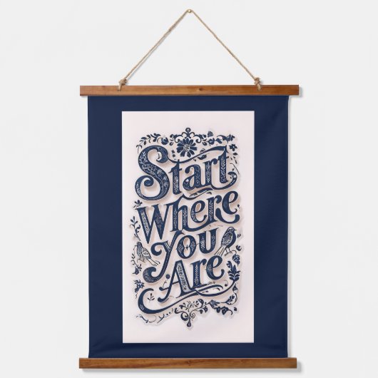 Begin waar je een donkere achtergrond hebt hangend wandkleed (Voorkant)