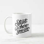 Begin waar je Motivatie Mok bent (Links)