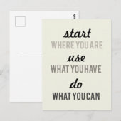 Begin waar u Motivatie bent Briefkaart (Voorkant / Achterkant)