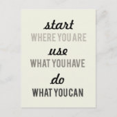 Begin waar u Motivatie bent Briefkaart (Voorkant)