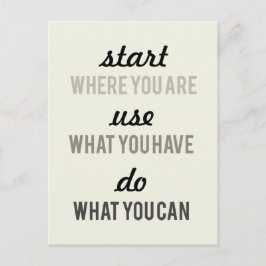 Begin waar u Motivatie bent Briefkaart