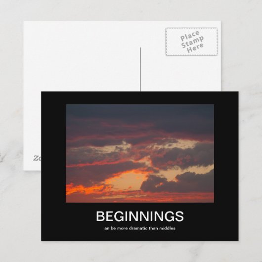 Beginend demotiverend poster briefkaart (Voorkant / Achterkant)