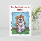 Beging St. Bernard Party nodigt uit Kaart (Staand voorkant)