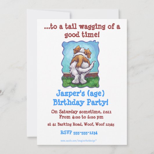 Beging St. Bernard Party nodigt uit Kaart (Achterkant)