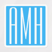 Beginletter Monogram | Meerdere Felle Kleuren v2 Labels (Design 1)