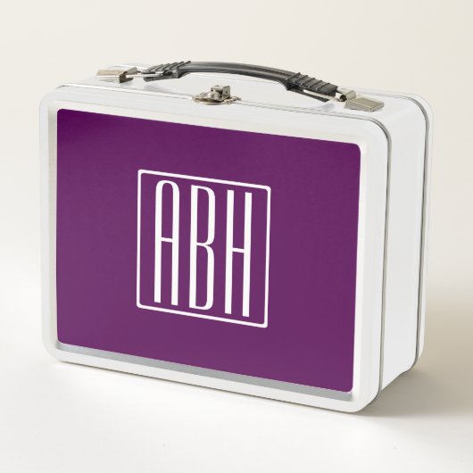 Beginletter Monogram | Wit Op Diep Paars (Voorkant)