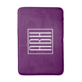 Beginletter Monogram | Wit Op Diep Paars Badmat (Voorkant Verticaal)