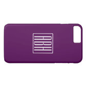 Beginletter Monogram | Wit Op Diep Paars Case-Mate iPhone Case (Achterkant (Horizontaal))