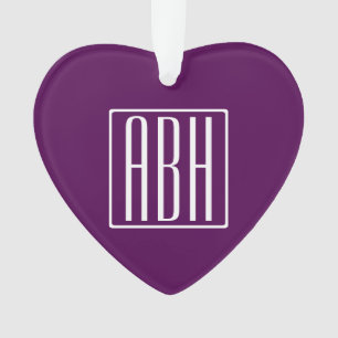 Beginletter Monogram Wit Op Diep Paars Ornament
