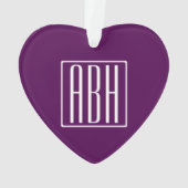 Beginletter Monogram | Wit Op Diep Paars Ornament (achterkant)