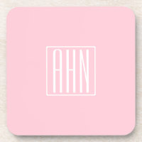 Beginletter Monogram | Wit Op Licht Roze