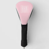 Beginletter Monogram | Wit Op Licht Roze Golfheadcover (Voorkant)
