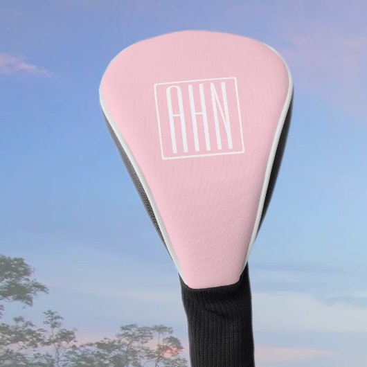 Beginletter Monogram | Wit Op Licht Roze Golfheadcover