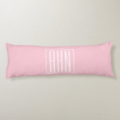 Beginletter Monogram | Wit Op Licht Roze Lichaamskussen (Achterkant)