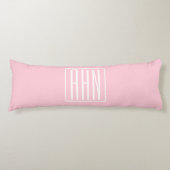 Beginletter Monogram | Wit Op Licht Roze Lichaamskussen (Voorkant)
