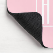 Beginletter Monogram | Wit Op Licht Roze Muismat (Hoek)