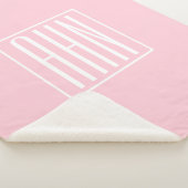 Beginletter Monogram | Wit Op Licht Roze Sherpa Deken (3/4)