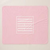 Beginletter Monogram | Wit Op Licht Roze Sherpa Deken (Voorkant (horizontaal))