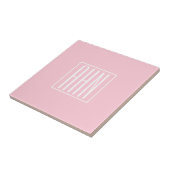 Beginletter Monogram | Wit Op Licht Roze Tegeltje (Zijkant)