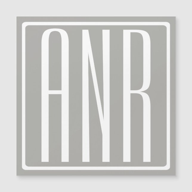 Beginletter Monogram | Wit Op Lichtgrijs (Voorkant)