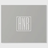 Beginletter Monogram | Wit Op Lichtgrijs Cadeaupapier (Vlak)