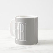 Beginletter Monogram | Wit Op Lichtgrijs Koffiemok (Voorkant links)