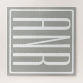 Beginletter Monogram | Wit Op Lichtgrijs Legpuzzel (Horizontaal)
