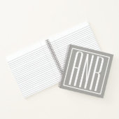 Beginletter Monogram | Wit Op Lichtgrijs Notitieboek (Binnen)