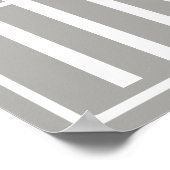 Beginletter Monogram | Wit Op Lichtgrijs Poster (Hoek)