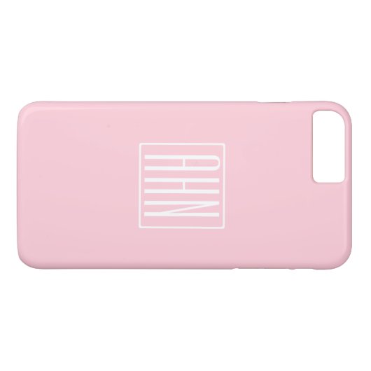 Beginletter Monogram | Wit Op Lichtroze Case-Mate iPhone Case (Achterkant (Horizontaal))