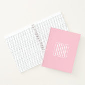 Beginletter Monogram | Wit Op Lichtroze Notitieboek (Binnen)