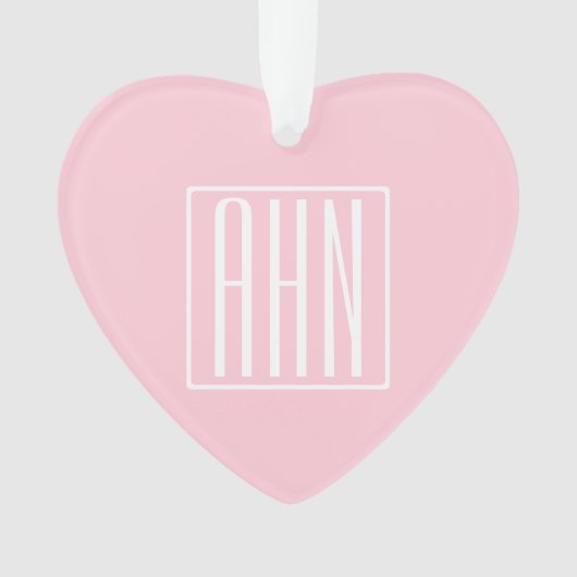 Beginletter Monogram | Wit Op Lichtroze Ornament (voorkant)