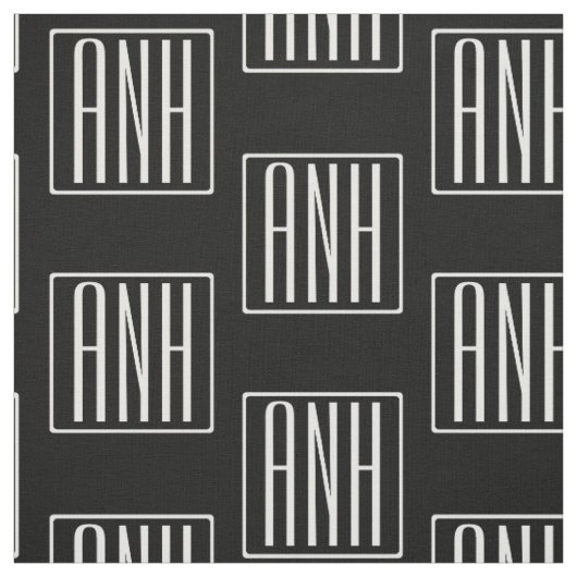 Beginletter Monogram | Wit Op Zwart Stof (Swatch)