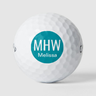 Beginletter Naam Teal Golfballen