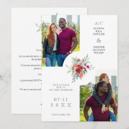 Beginletters Fancy Bloemstuk 2 Foto's Kleurrijke B Save The Date