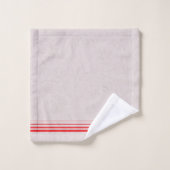 Beginletters modern roze achtergrond rode strepen  bad handdoek (Wasdoekje)