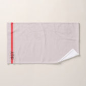 Beginletters modern roze achtergrond rode strepen  bad handdoek (Handdoek)
